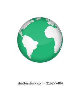 Flat world map icon