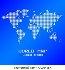 flat world map vectors, world map made with small dots