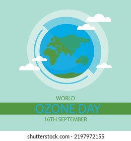 Ilustración del día del ozono en el mundo plano Ilustración vectorial.