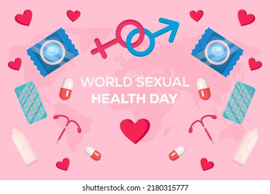 Flat World Sexual Health Day Illustration Background