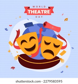 Ilustración del día de teatro mundial