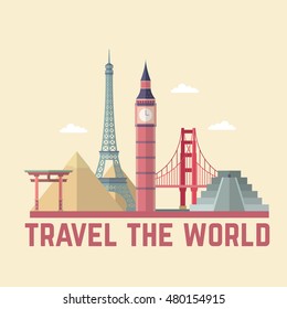 Flat World Tourism Day Background Vector