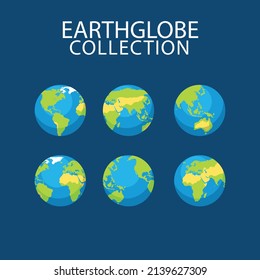 Flat World Universe Earth Globes Collection Stock Vector (Royalty Free ...