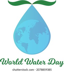 Flat world water day illustration  design