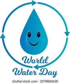 Flat world water day vector illustration 
