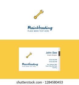 Flat Wrench Logo and Visiting Card Template. Busienss Concept Logo Design