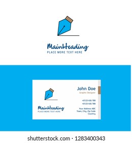 Flat Writing  Logo and Visiting Card Template. Busienss Concept Logo Design