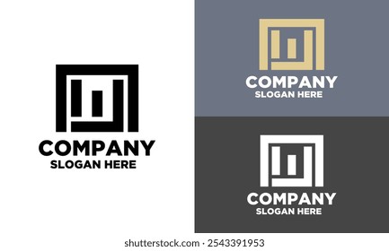 Flat WU letter logo design in different types