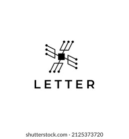 flat xpixel letter logo design