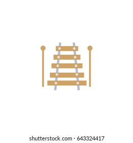 Flat Xylophone Element. Vector Illustration Of Flat Musical Instrument Isolated On Clean Background. s.