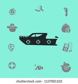 Flat yacht icon. Vector