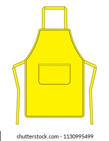 Flat Yellow Apron Vector For Template
