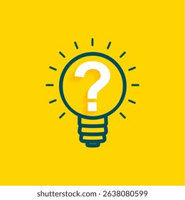 flat yellow background with light bulb innovative concept vector