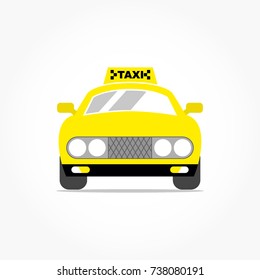 flat yellow car icon cartoon vector