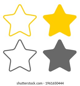 flat yellow and gray stars icon illustration