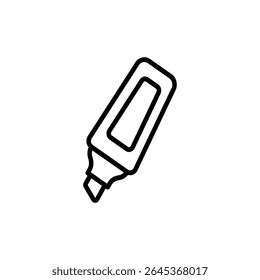 Flat yellow highlighter symbol for educational tools, study materials, and digital office supply illustrations