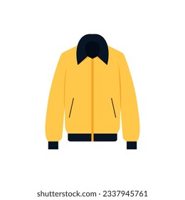 Flat yellow jacket icon vector, modern casual clothes design template elements