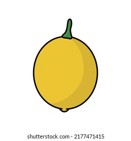 arte de limón amarillo plano, ilustración de vector de limón de hoja