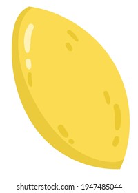 Flat yellow mango. Vector illustration isolated on white background.