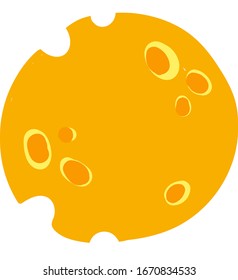 Flat yellow moon, illustration, vector on white background.