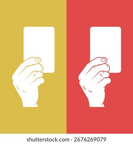 Flat Yellow and Red Card Icons – Soccer Match Warning Signs