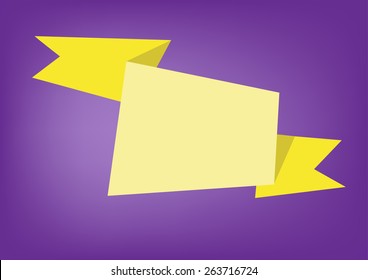 Flat Yellow Ribbon Frame On Purple Stock Vector (Royalty Free ...