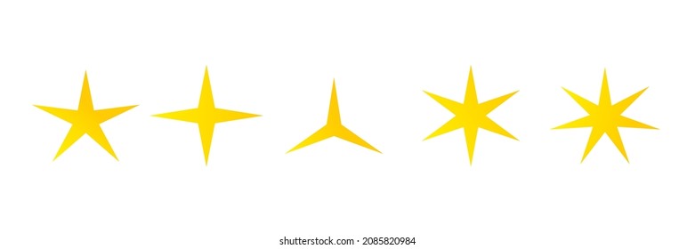 Flat yellow star icon. Sparkling Star, Christmas vector symbol isolated