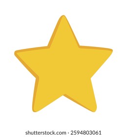 Flat Yellow Star Icon Vector

