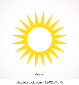 flat yellow sun icon isolated on white background