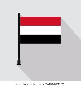 Retângulo Iêmen Plano Bandeira Polo em Cores Oficiais