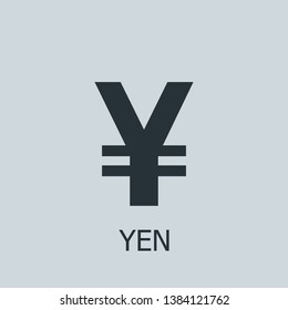 Flat yen vector icon. Yen illustration for web, mobile apps, design. Yen vector symbol.