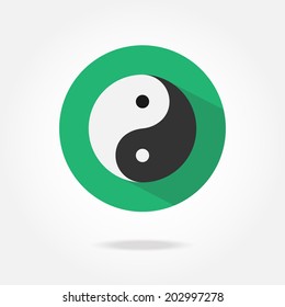 Flat Yin Yang Icon.