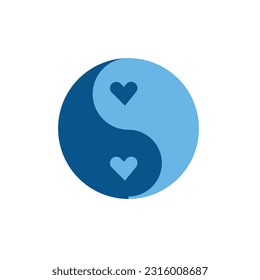 Flat ying yang icon symbol vector Illustration.