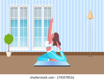 
Flat Yoga Class Pose Vector Illustration-02. Illustration of various kinds of yoga movements for physical health