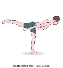 Flat yoga exercise movement illustration design