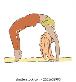 Flaches Yoga-Bewegungsdesign