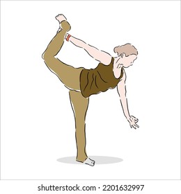 Flat yoga exercise movement illustration design