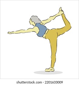 Flat yoga exercise movement illustration design