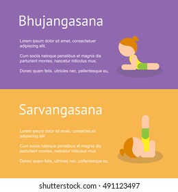 Flat yoga infographics