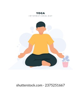 
Plantilla de diseño de logotipo de yoga plano o ilustración vectorial
