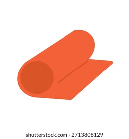 Flat Yoga Mat Icon for Yoga, Stretching, and Fitness Exercise