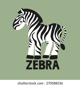 Flat Zebra illustration, vector design