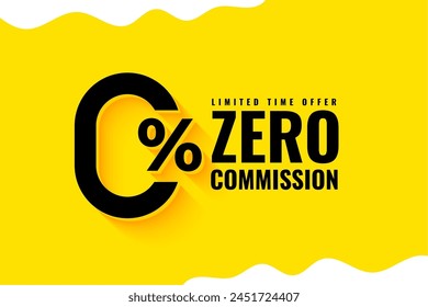 flat zero percent commission template a limited time offer vector 