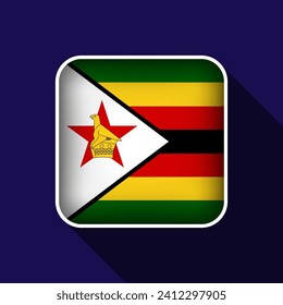 Flat Zimbabwe Flag Background Vector Illustration