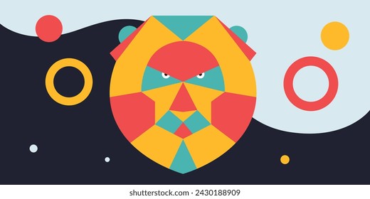 Flat zodiac signs, astrology. Leo. Twelve horoscope zodiac icons. Vector