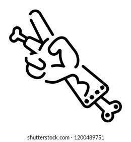 Flat Zombie Broken Hand Icon