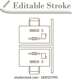 Flat_Design_Single_03_2017_office Furniture_10-01. Editable Stroke Simple Design. Vector Illustration.