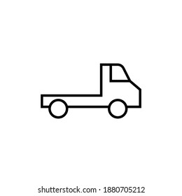 
Flatbed, flatbedlorry truck icon in flat black line style, isolated on white background
 