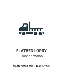 Flatbed lorry glyph icon vector on white background. Flat vector flatbed lorry icon symbol sign from modern transportation collection for mobile concept and web apps design.