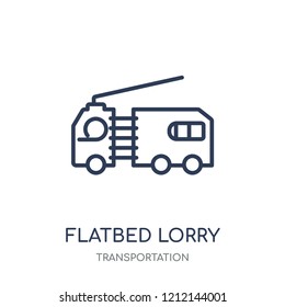 flatbed lorry icon. flatbed lorry linear symbol design from Transportation collection.
